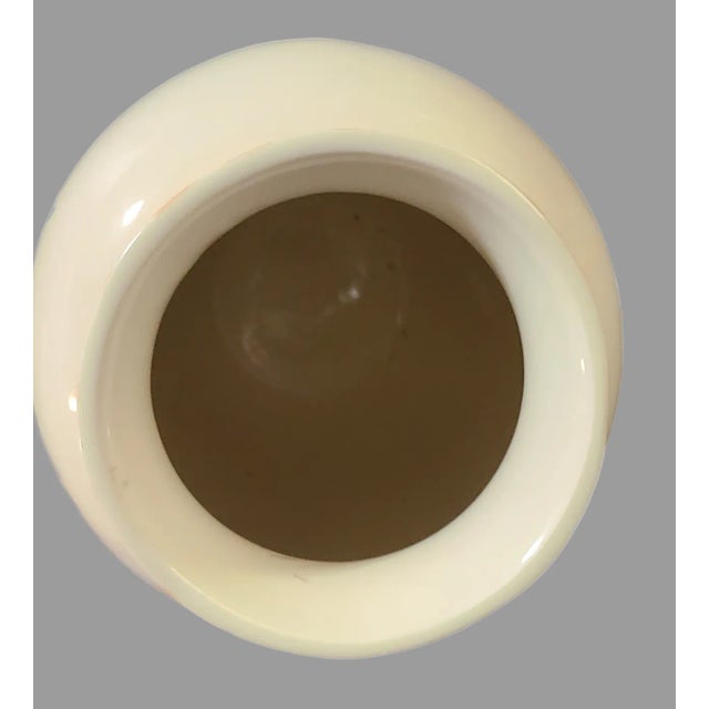 Ceramic Vintage Asian Japanese Inspired Hand Painted Figural Geisha Floral Vase Signed For Sale - Image 7 of 9