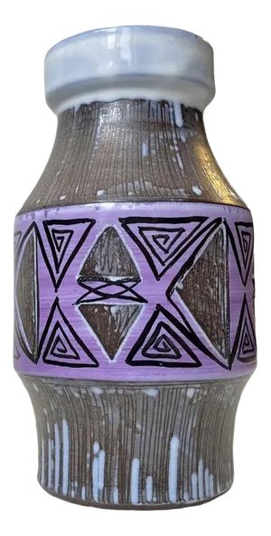 Glazed Purple Ceramic Vase from Laholm Sweden, 1960s