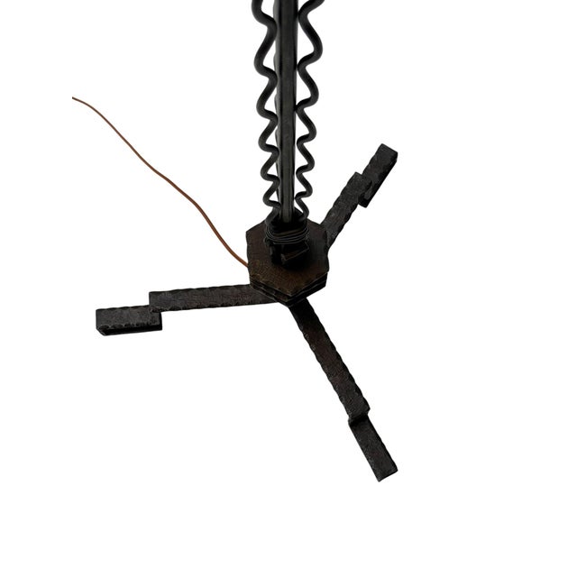Magnificent and ultra rare Art Deco Amsterdamse School floor lamp. Design by Amsterdamsche Kunstsmederij Jan Joustra...