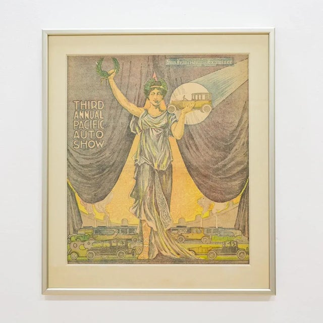 Art Deco Exhibition Poster | Pacific Auto Show 1919 San Francisco Examiner For Sale - Image 9 of 9