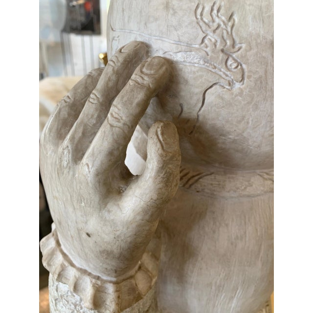 Vintage Doug Hyde Stone Sculpture of an American Inuit For Sale - Image 12 of 13