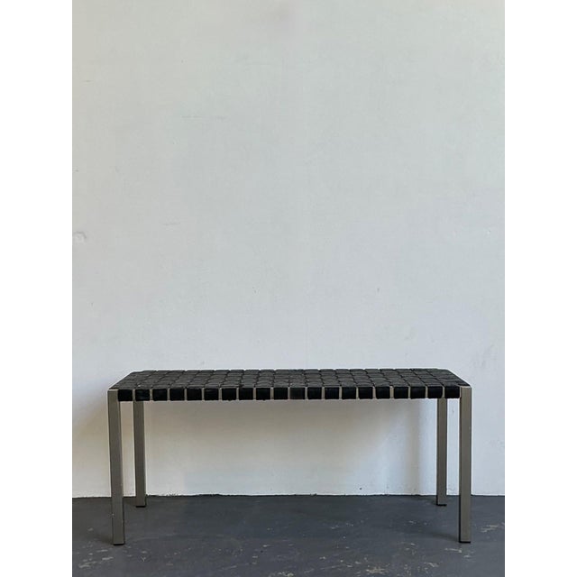 Vintage Ralph Lauren Woven Leather Bench For Sale - Image 13 of 15