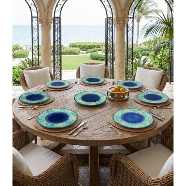 Set of 10 Made in Italy Coastal Starfish Buffet-Charger Plates For Sale - Image 9 of 9