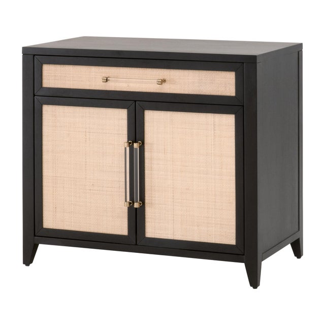 2020s Holland Rattan Media Chest, Brushed Black Acacia For Sale - Image 5 of 10