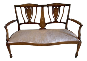 Antique Edwardian Mahogany Inlaid Sofa, 1900s