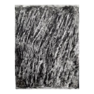 19.6" X 25.5" - Black and White Abstract Original Oil Painting, Unframed For Sale