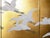 Wood "Wave and White Herons" by Sekko, Heisei Era Japanese Byobu Screen For Sale - Image 7 of 18