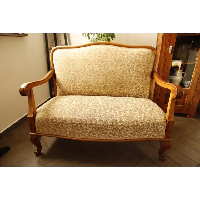 Vintage Salon Sofa Set with Floral Upholstery, 1920s, Set of 3 For Sale - Image 9 of 15