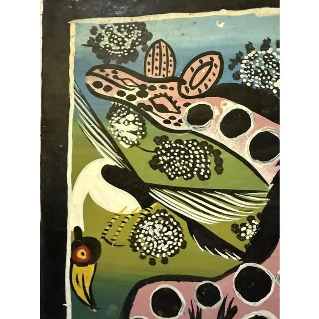 Original "Mbomo" Tingatinga Painting - Authentic Tanzanian Folk Art, Enamel on Wrapped Canvas, 12" X 16" - Signed, Ready to Hang For Sale - Image 9 of 16