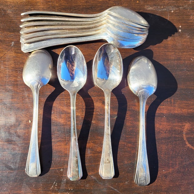 Art Deco Boréal Flatware Set in Silver-Plated Metal by Luc Lanel for Christofle, 1930s, Set of 89 For Sale - Image 12 of 18