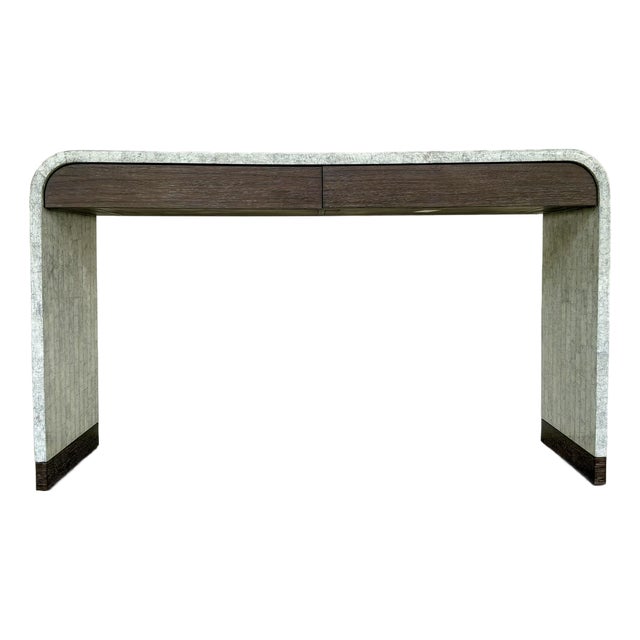Jonathan Charles Modern Eggshell Gaia Console Table For Sale