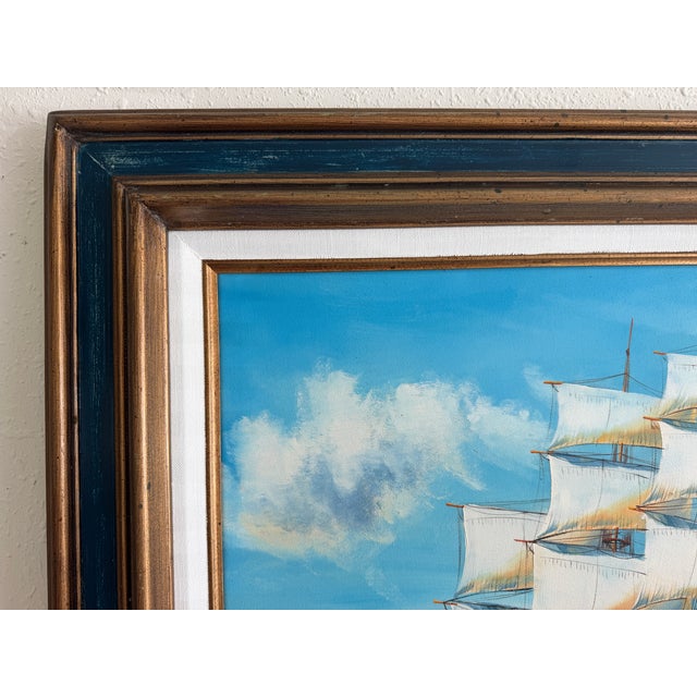 K. Dossi Original Sailing Ship Oil Painting, Nautical Seascape, Maritime Art For Sale - Image 9 of 12