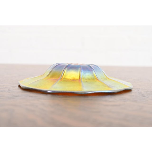 Steuben Glass Steuben Aurene Iridescent Art Glass Plate or Catchall Dish For Sale - Image 4 of 8