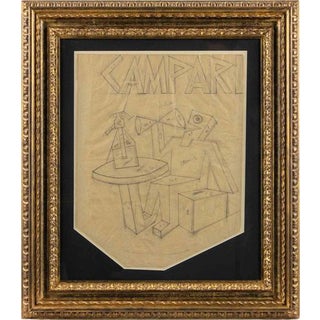 Fortunato Depero, Campari, The Bitter Seller, Ink on Paper, 1920s For Sale