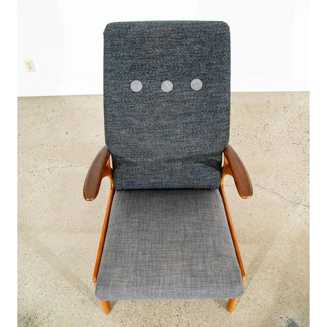 1960s Mid Century Danish Modern Lounge Chair Recliner Christian Sorensen Teak Oak MCM For Sale - Image 5 of 12