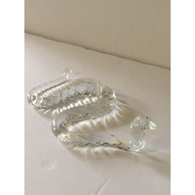 Transparent 1970s Hand Blown Glass Snake For Sale - Image 8 of 11