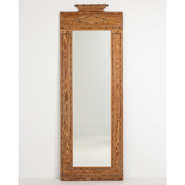 19th Century 19th Century France Tan Wood Full-length & Floor Mirrors For Sale - Image 5 of 10