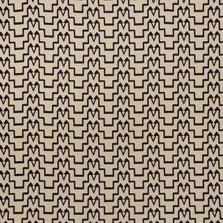 Schumacher X David Kaihoi Turkish Step Fabric in Black/Natural For Sale