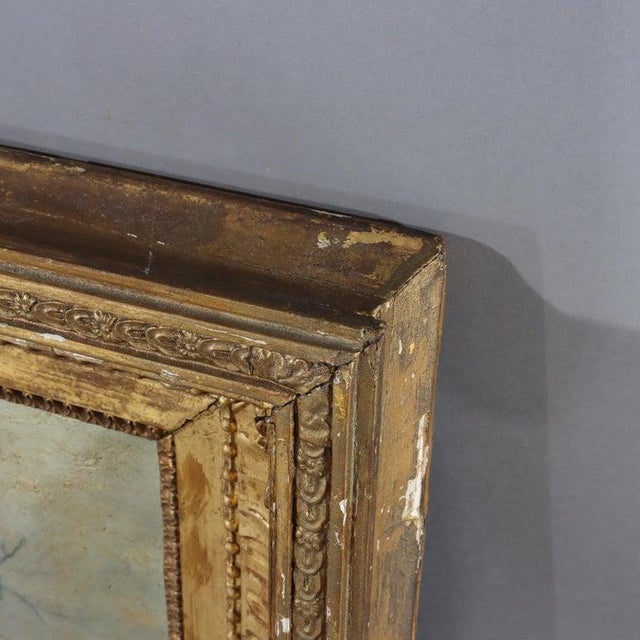 Textile Antique Oil on Canvas Painting of a Winter Landscape by I. G. Jenkins C1900 For Sale - Image 7 of 13