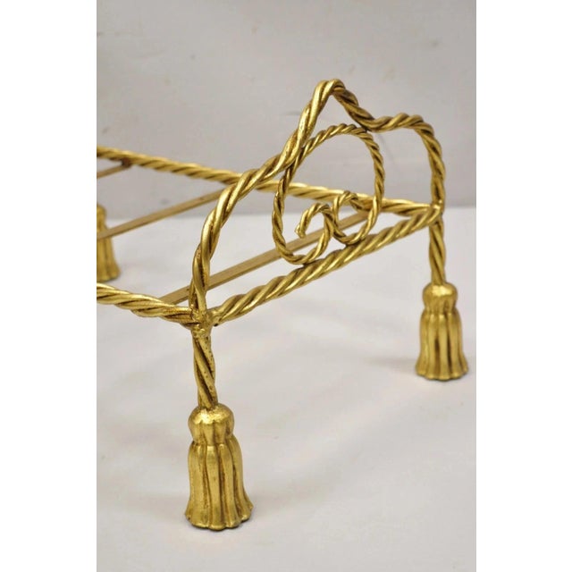 Vintage Italian Hollywood Regency Iron Tassel Frame Pet Cat Dog Bed or Doll Bed For Sale In Philadelphia - Image 6 of 11