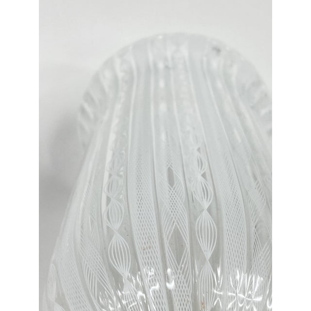 Barovier & Toso Late 20th Century Barovier & Toso Italian Handblown Latticino Design Glass Vase For Sale - Image 4 of 9