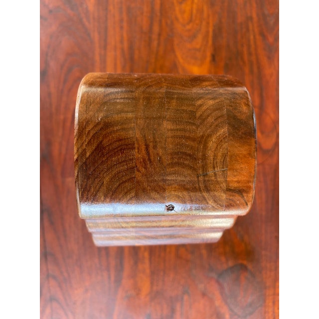 Mid-Century Modern Handcrafted Usa 1980's David Behl Bandsaw 3 Wooden Drawers Jewelry Box For Sale - Image 3 of 9