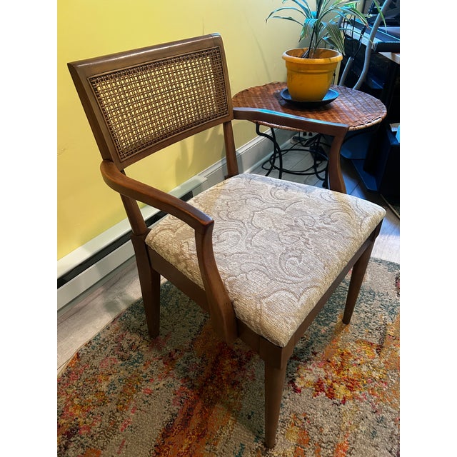 Wood Vintage 1960s MCM Solid Wood Chairs With Cane Backs – Set of 4 (Lot 971) For Sale - Image 7 of 7