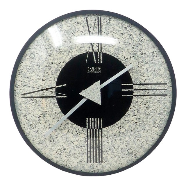 1980s Postmodern Wall Clock by Empire Arts For Sale