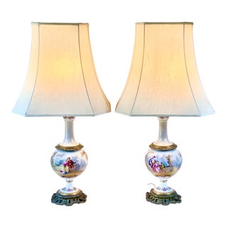 Antique Victorian Table Lamps-A Pair For Sale
