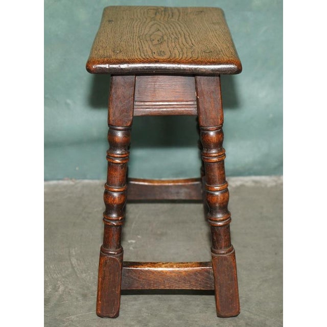 17th Century English Oak Joint Stool with Turned Legs For Sale - Image 12 of 18