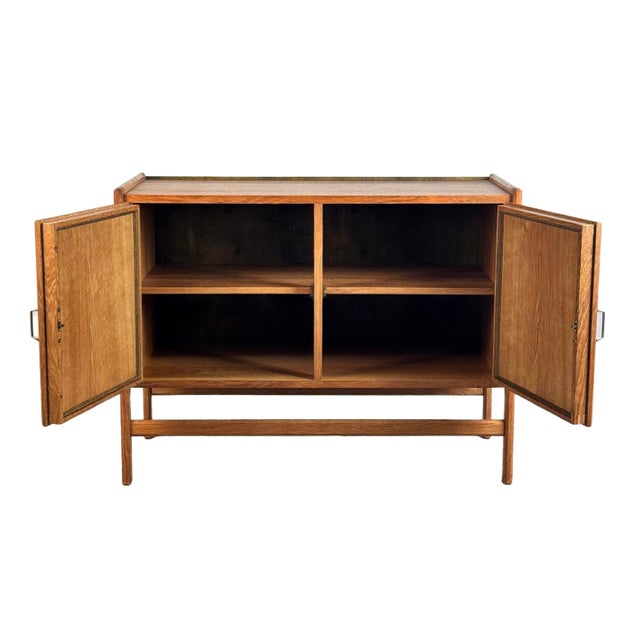 Mid-Century Modern Vintage 1940's Danish Oak Cabinet For Sale - Image 3 of 6