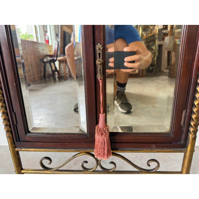 1900's Antique English Mahogany Brass Framed Music Cabinet/ Sold For Sale In Miami - Image 6 of 12