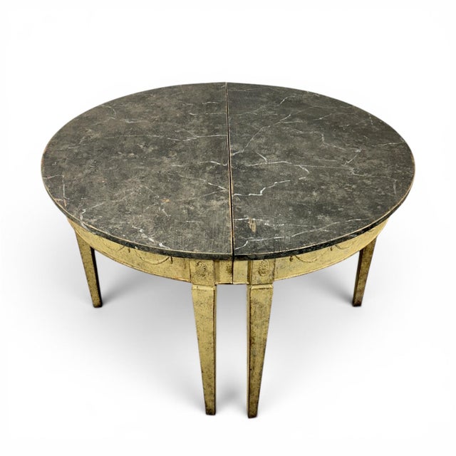 Antique Demi Lune Console Table, Set of 2 For Sale - Image 11 of 12
