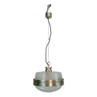 Mid-Century Italian Glass and Metal Pendant Lamp in the style of Sergio Mazza for Artemide, 1960s For Sale