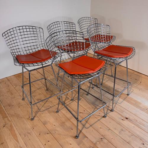 Brown Vintage Bar Stool by Harry Bertoia for Knoll International, 1960s For Sale - Image 8 of 13