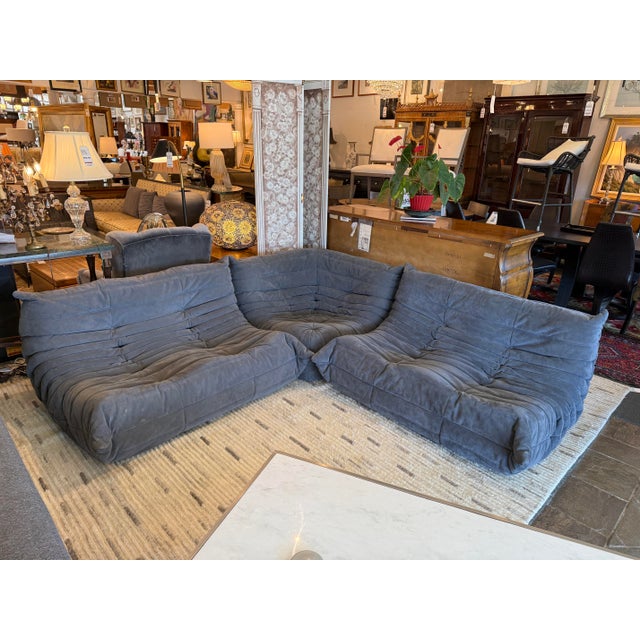 Michel Ducaroy for Ligne Roset Togo Loveseat, Alcantara Chic For Sale - Image 9 of 9