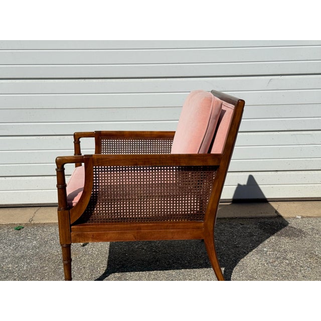 Mid-Century Regency Velvet Lounge Chair For Sale - Image 12 of 12