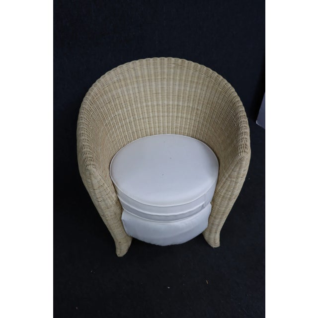 Mid Century Wicker Tub Chair Chairish
