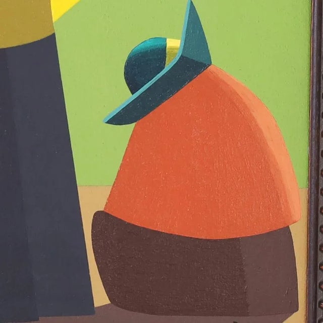 Green Roberto Benites Pair of Modernist Figural Paintings For Sale - Image 8 of 9