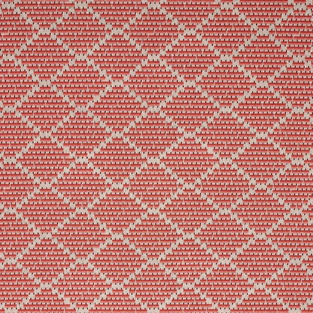 Schumacher x Stephanie Seal Brown Berg Epingle Fabric in Coral For Sale