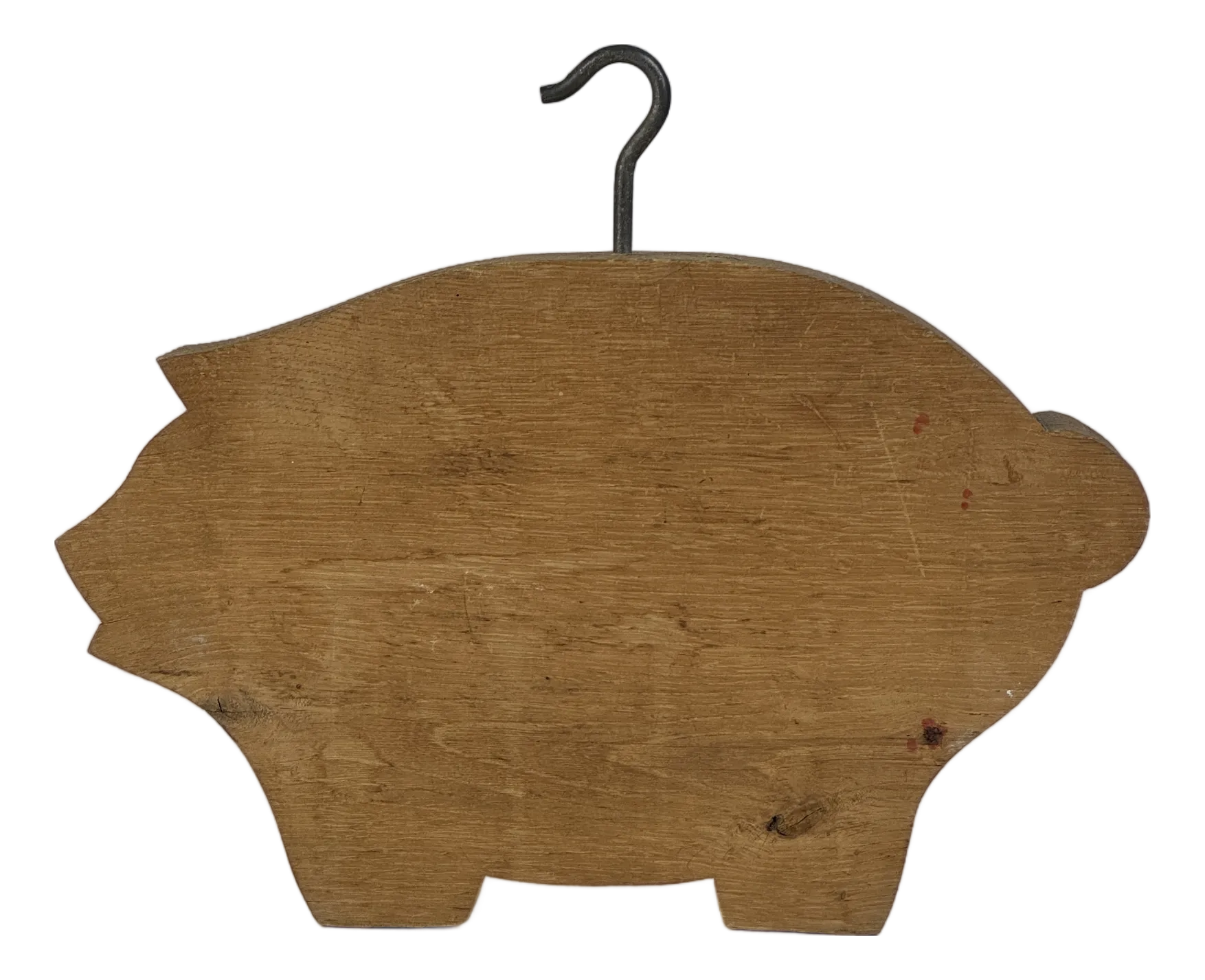 Mid Century Modern Vintage Butcher Shop Pig Trade Sign From Block