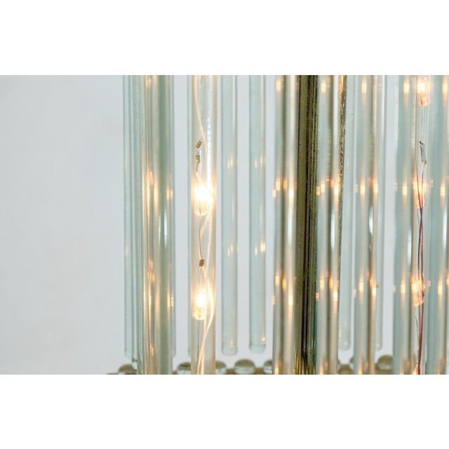 Metal 1960s Gaetano Sciolari Brass and Glass Cane Mid Century Modern Floor Lamp For Sale - Image 7 of 8