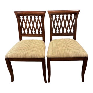 Chris-Cross Back Chairs - a Pair For Sale
