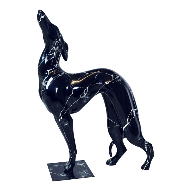 Art Deco Style Life Sized "Pat the Dog" Greyhound Figural Statue For Sale