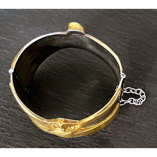 Metal French Art Bronze Bracelet by Line Vautrin For Sale - Image 7 of 14