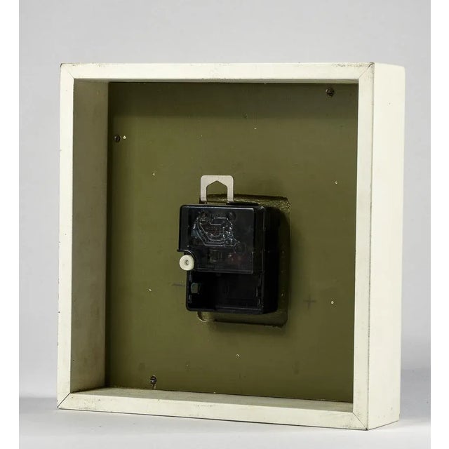 Metal Vintage Green and Gold Watch Clock, 1970s For Sale - Image 7 of 9