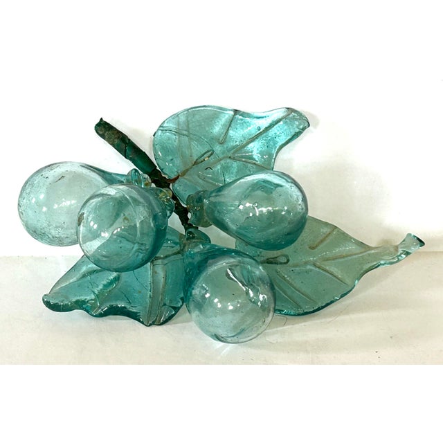 60s Italian Hand Blown Aqua Grapes, Set of 3 For Sale - Image 4 of 4