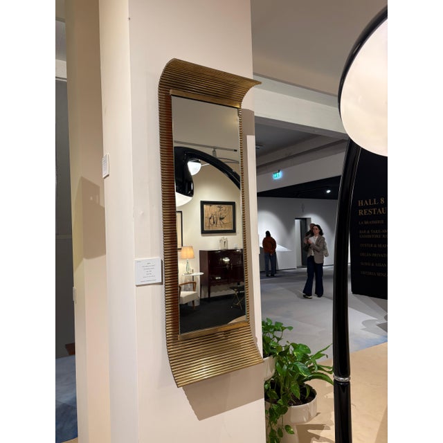 Dimensions : 38 x 7 x 118,5 cm Materials : Brass and Glass Designer : Ettore Sottsass (1917–2007) for Santambrogio e De...