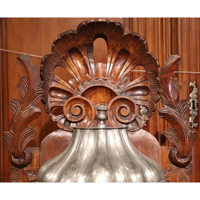French 18th Century French Louis XV Pewter Lavabo on Carved Walnut Stand For Sale - Image 3 of 10