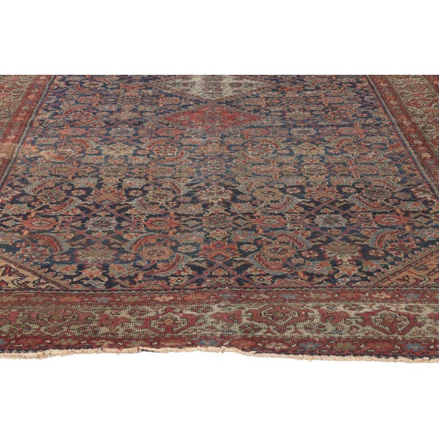 1880s Antique-Worn Persian Farahan Rug, 05'00 X 10'00 For Sale - Image 4 of 9